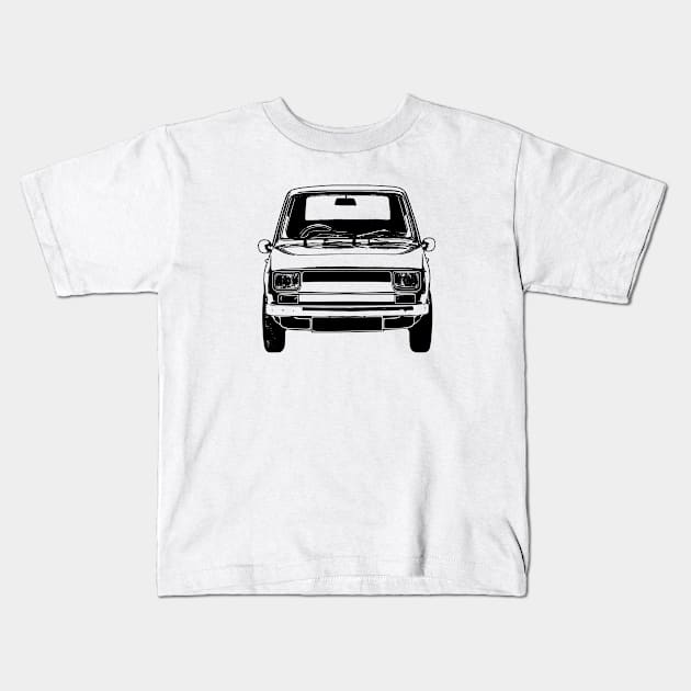 Fiat 126p Maluch Sketch Art Kids T-Shirt by DemangDesign